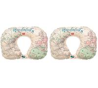 LEGAMI - Coussin Gonflable de Voyage, Fermeture à 2 Boutons, Confortable, Ergonomique, Facile à gonfler et à dégonfler, étui avec Mousqueton, en Polyester, 36,5 x 23 cm (Lot de 2)