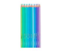 Legami - Lot de 12 crayons de couleur - mine douce et résistante, étui inclus - palette océan