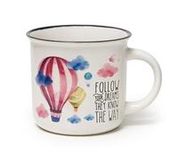 Legami - Cup Puccino, Tasse en porcelaine New Bone China Tema Air Ballon, Take a Break Collection, capacité 350 ml, lavable au lave-vaisselle, utilisable au micro-ondes CUP0042