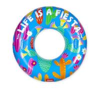Legami - Donut Gonflable pour Piscine, Maxi Donut Gonflable pour Enfants et Adultes, Plage Gonflable, supporte jusqu'à 80 Kg, en Forme de Sauveur, Diamètre 102 cm, Cactus