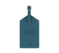 Legami - Étiquette de bagage, Luggage Tag pour valise, accessoire de voyage aérien croisière train, étiquette de bagage pour protéger les données en cuir PU et microfibre, Petrol Blue