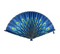 Legami - Éventail en papier pliable, fermeture avec élastique, 19,5 x 2 cm (fermé), thème Peacock