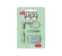 Legami - Kit de réparation de lunettes, SOS Glasses, H 9 cm, en plastique et métal, mini tournevis porte-clés avec embout en croix et une plate de 1,7 mm, 6 vis, 2 protections de rechange pour le nez