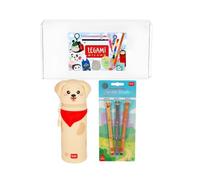 LEGAMI Fur-Ever Friends Trousse en silicone chien + 3 stylos gel