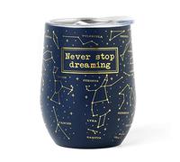 Legami - Gobelet isotherme 325 ml, Hot&Cold, Ø 9 cm, en acier inoxydable à double couche et plastique, Thème Stars, réutilisable, bouchon hermétique avec trou pour paille, léger, résistant TUM0002
