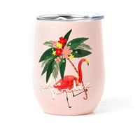 Legami - Gobelet isotherme 325 ml, Hot&Cold, Ø 9 cm, en acier inoxydable à double couche et plastique, Thème Flamingo réutilisable, bouchon hermétique avec trou pour paille, léger, résistant