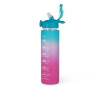 Legami - Gourde de Motivation 1L - Love Yourself, Gourde avec horaires pour Boire, idéale pour Faire du Sport, hydrater, Fermeture hermétique, réutilisable, Durable, sans BPA, avec Paille