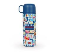 Legami - Gourde Isotherme, Tasse incluse, capacité max 500 ml - Travel | Léger et durable, 3 modes de consommation dans un bouchon, brosse de nettoyage incluse, acier double couche 18/8