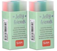 Legami GP0003 - Caoutchouc parfumé, Jelly Friends, 2,2 x 5 cm, thème Dino, arôme vanille, effacement doux et propre (Lot de 2)