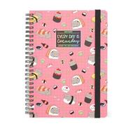 Legami - Grand agenda hebdomadaire spiralé 2026, Sushi Cat, 12 mois large, fermeture avec élastique, journal de janvier 2026 à décembre 2026, en papier FSC certifié, 15 x 21 cm