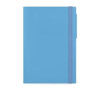 LEGAMI - Grand agenda journalier 2026, rétro bleu, 12 mois large, fermeture avec élastique, journal de janvier 2026 à décembre 2026, en papier FSC certifié, 17 x 24 cm