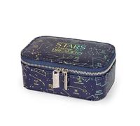 Legami - JEB0003 - Coffret à Bijoux Bling Queen, Thème Étoiles, Mini Format, Fermeture Éclair, 3 Compartiments, Intérieur Doublé de Velours Doux, 13 x 5.5 x 9 cm