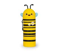LEGAMI - Kawaii Étui École 2 en 1 en Silicone Souple, Thème Bee, Porte-stylos de Table, Fermeture à Glissière, Stylos Crayons Feutres, H 18.5 cm