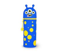 LEGAMI - Kawaii Étui École 2 en 1 en Silicone Souple, Thème Monster, Porte-stylos de Table, Fermeture à Glissière, Stylos Crayons Feutres, H 18.5 cm