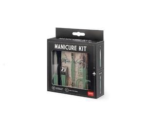 Legami - Kit de manucure de voyage idéal pour les voyages, portable, ciseaux à ongles, coupe-ongles, lime à ongles, repousse-cuticules en acier inoxydable, kit de manucure et pédicure 4 en 1, idée
