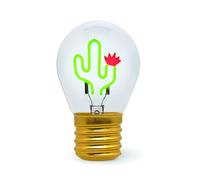 Legami - Lampe de table en forme d'ampoule, rechargeable avec câble USB, sans fil, fiction d'ampoule, thème Cactus, 6,8 x 10,3 cm, Vert