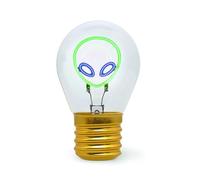 Legami - Lampe de table en forme d'ampoule, rechargeable avec câble USB, sans fil, fiction d'ampoule, thème Alien, 6,8 x 10,3 cm, Vert