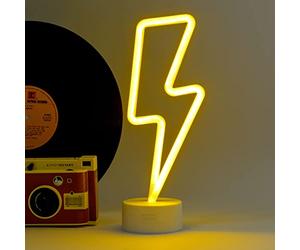 Legami - Lampe Led Effet Néon, It's a Sign, H 31 cm, Thème Flash, Double Alimentation, Câble USB (Inclus) ou Piles (non Inclus), Lampe de table, Lumière Multicolore