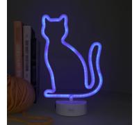 Legami Lampe LED effet néon 'It's a Sign', lampe néon en forme de chat, câble USB inclus, Night Lights avec piédestal, dimensions 20 x 32,5 x 10 cm, thème Kitty