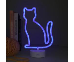 Legami - Lampe Led Effet Néon, It's a Sign, Thème Kitty, Double Alimentation, Câble Type-C (Inclus) ou Piles (non Incluses), Lampe de Table