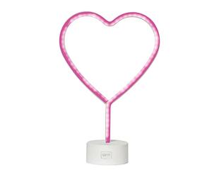 LEGAMI - Led Neon Effect Lamp, It's a Sign, H 30,5 cm, Heart Theme, Dual Power, USB Cable (Included) or Batteries (not Included), Table Lamp, Multicolour Light