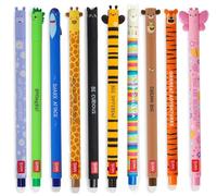LEGAMI - Lot de 10 stylos gel effaçables, Erasable Pen, stylos à encre effaçable, stylos gel effaçables sans consommer de papier, pointe 0,7 mm, différentes couleurs d'encre et motifs d'animaux