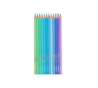 LEGAMI - Lot de 12 crayons de couleur, Mina douce et résistante, excellente température, étui inclus, 0,6 x 15,2 cm, palette océan