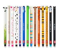 Legami Lot de 14 stylos gel effaçables 0,7 mm encre thermosensible motifs panda, lapin, licorne