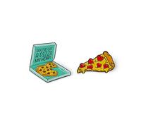 Legami - Lot de 2 broches en métal émaillé, Pin Your Style!, Broche pour sac à dos, cadeau pour couple, thème pizza, taille 3 x 3 x 1 cm, Jaune, Taglia unica, Moderne