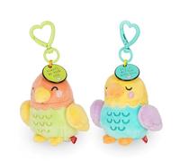Legami - Lot de 2 porte-clés avec peluche ultra douce ! Tiny, édition limitée pour la Saint-Valentin, cadeau pour couple, pendentif avec message gravé et mousqueton en zinc