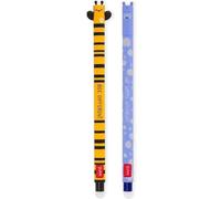 LEGAMI - Lot de 2 stylos gel effaçables avec encre thermosensible, gamme de couleurs d'encre et design de baril, pointe de 0,7 mm, abeille et hippopotame