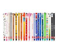 Legami - Lot de 22 stylos gel effaçables avec encre thermosensible, gamme de couleurs d'encre et designs de baril, pointe 0,7 mm, designs d'animaux
