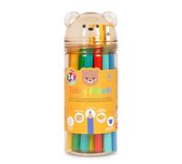 Legami Crayons de couleur Teddy Friends Lot de 24, taille-crayon inclus, sans bois, pointes 3,5 mm