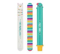 Legami - Lot de 3 limes à ongles, thème Llama, clous avant les males, 3 limes adaptées pour raccourcir, citron et modeler tous les types d'ongles, pour une manucure précise, 2 x 18 cm