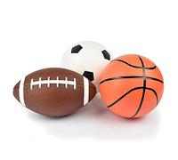 Legami - Lot de 3 Mini Ballons, Mini Ballon de Football, 12 x 3,7 cm, Ballon de Football américain et Une Balle de Basket, Tous en Miniature en Plastique