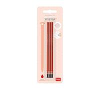 Legami - Lot de 3 recharges pour stylo gel effaçable, hauteur 13 cm, encre thermosensible rouge, pointe 0,7 mm