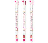 Legami - Lot de 3 stylos gel effaçables avec encre gomme thermosensible pointe 0,7 mm, designs licorne