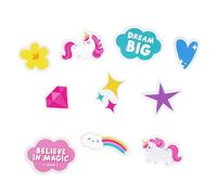 Legami - Lot de 30 décorations pour rayons de vélo, faciles à accrocher et à enlever, pour fille, thème licorne