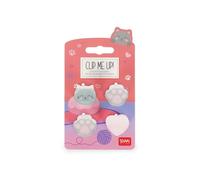 Legami - Lot de 4 mini-barrettes Clip Me Up!, motif Unicorn, barrettes pour coiffer et styliser, en PS, acrylique, 2,5 x 2,5 x 1,5 cm