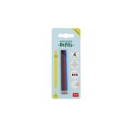 Legami Recharges pour stylo Travel – Encre gel effaçable – Set de 4, Multicolore