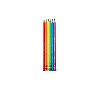 Legami – Lot de 6 crayons HB RPS0001 – papier recyclé, arc-en-ciel, gomme Ø 0,6 cm