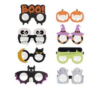 LEGAMI - Lot de 8 lunettes Halloween en papier, 8 formes différentes à thème Trick or Treat, Taille unique