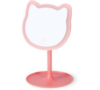 Legami - Makeup Mirror With Light - You Look Purrfect! - Cat Shape Makeup Mirror, Adjustable Brightness And Tilt, Dual Usb Power Or Batteries, For Makeup