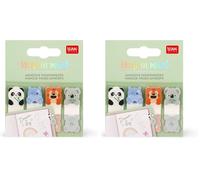 Legami - Marque-page autocollants Keep in Mind, 80 marque-pages autocollants (20 x 4), autocollants inscriptibles et amovibles, thème mignon animaux, 7 x 5,5 cm (Lot de 2)