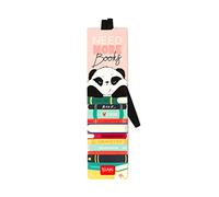 Legami - Marque-page avec élastique, 4,7 x 17,5 cm, en papier certifié FSC®, Thème Panda, tient le Sengo et le livre fermé, NEED MORE BOOKS