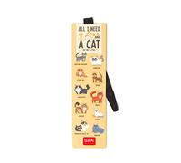 Legami - Marque-page avec élastique marque-page, utile aussi pour garder le livre fermé, en papier plastifié certifié, 4,8 x 17,5 cm, thème chaton