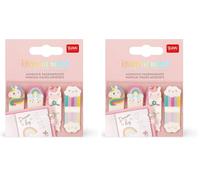 Legami - Marque-Page Keep in Mind, 80 Autocollants (20 x 4), Inscriptibles et Amovibles, Thème Licorne 7 x 5,5 cm (Lot de 2)