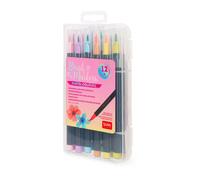 Legami – Lot 12 Feutres Pinceaux – Pointe nylon flexible, 12 couleurs pastel