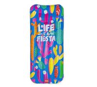 Legami - Matelas de Plage Gonflable, Matelas Gonflable Simple Bleu, Life is a Fiesta, 2 Chambres à air, avec Patch Auto-adhésif pour Petits Trous, supporte jusqu'à 90 kg, 80 x 175 cm, Cactus