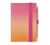 Legami - Mini agenda 2025, 12 mois Mini, carnet d'adresses et crayon inclus, fermeture avec élastique, journal de janvier 2025 à décembre 2025, en papier FSC certifié, 6,5 x 10 cm, Golden Hour